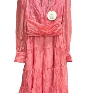 Gingham and heels pink maxi dress